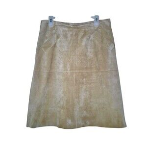 Isaac Mizrahi for Target Tan Suede Straight Skirt Front Pockets Women’s Size 14